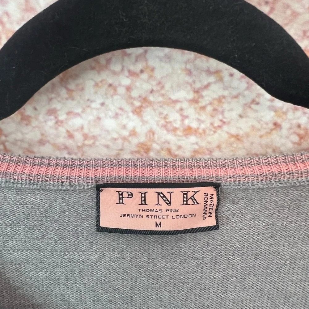 Thomas Pink Merino Wool V-Neck Sweater, Jumper - Picture 5 of 9